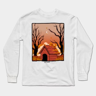 The Red Dog House in Autumn Long Sleeve T-Shirt